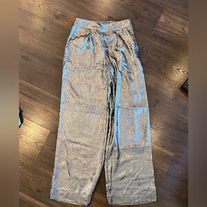 Silver metallic pants